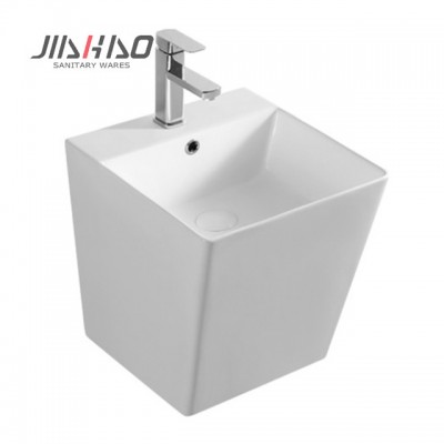 Luxury rectangle shape wash hand basins sink smooth surface wall hung basin for bathroom